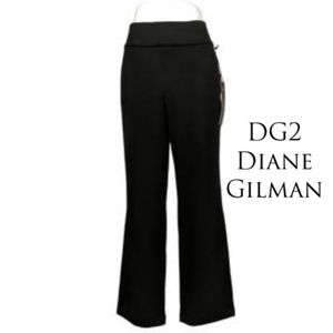 DG2 DIANE GILMAN Black Elastic Waistband Pants